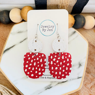 Boho Dangle Earrings: Red Spots