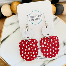 Load image into Gallery viewer, Boho Dangle Earrings: Red Spots