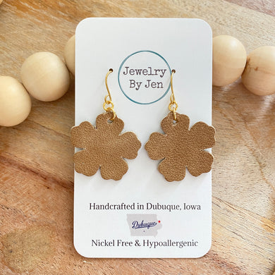 Sue’s Forget Me Not Earrings: Weathered Tan