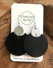 Load image into Gallery viewer, Luna Earrings: Black &amp; Silver