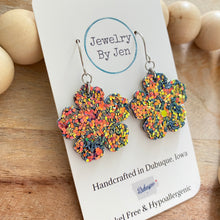 Load image into Gallery viewer, Sue’s Forget Me Not Earrings: Chameleon Glitter