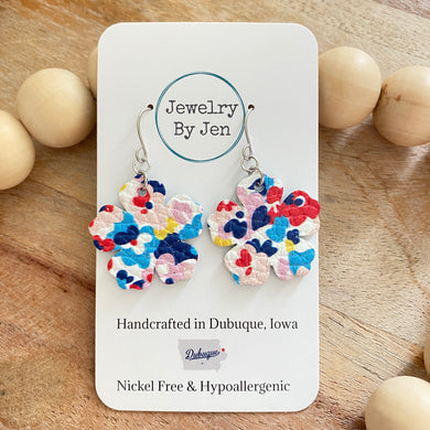 Sue’s Forget Me Not Earrings: Scattered Flower Blossom