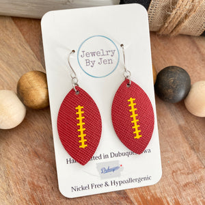 Football (Small): Red w/Yellow Stitches
