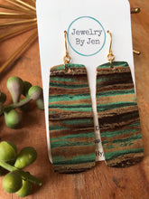 Load image into Gallery viewer, Bar Earrings (XL): Turquoise &amp; Bronze