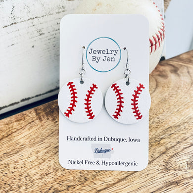 Baseball Earrings: Medium
