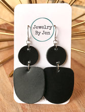 Load image into Gallery viewer, Boho Dangle Earrings: Smooth Black