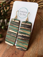 Load image into Gallery viewer, Bar Earrings (XL): Turquoise &amp; Bronze