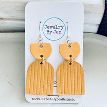 Load image into Gallery viewer, Embossed Arch Earrings: Mustard