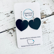 Load image into Gallery viewer, Small Heart Earrings: Black