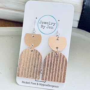 Embossed Arch Earrings: Rose Gold
