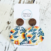 Load image into Gallery viewer, Wood Stud Earring: Golden Jasmine Flowers