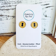 Load image into Gallery viewer, Iowa Hawkeyes “I” Yellow Stud Earrings