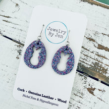 Load image into Gallery viewer, Easter Bunny Cutout Earrings: Aurora Purple Fine Glitter