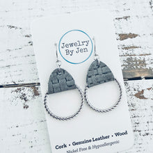 Load image into Gallery viewer, Twisted Hoop Earrings: Grey Weaved