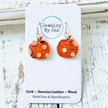 Load image into Gallery viewer, Mini Pumpkin Earrings: Bumpy Orange Cork