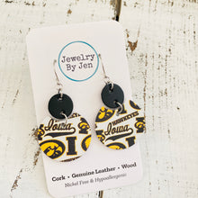 Load image into Gallery viewer, Iowa Hawkeyes Collage &quot;Luna&quot; Earrings (Medium Size)