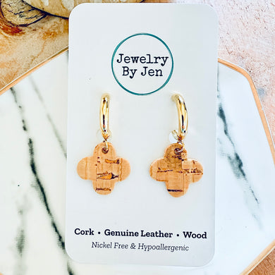 Gold Huggie Earrings: Cork Clover