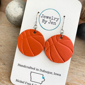 Basketball Earrings (Embossed)