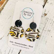 Load image into Gallery viewer, Iowa Hawkeyes Collage &quot;Luna&quot; Earrings (Medium Size)