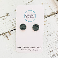 Load image into Gallery viewer, Stud Earrings: Pine Green Palm