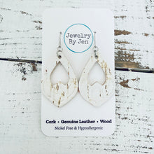 Load image into Gallery viewer, Serenity Teardrop Earrings: White Cork