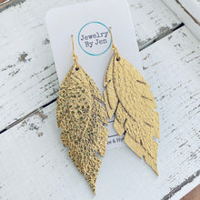 Load image into Gallery viewer, Jagged Feather Earrings: Gold