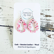 Load image into Gallery viewer, Easter Bunny Cutout Earrings: Pink/White/Blue Glitter