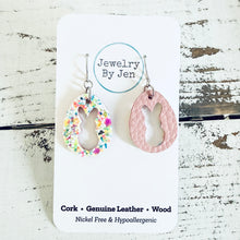 Load image into Gallery viewer, Easter Bunny Cutout Earrings: Tutti Frutti Sprinkle Glitter