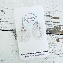 Load image into Gallery viewer, Easter Bunny Cutout Earrings: Fine White Glitter