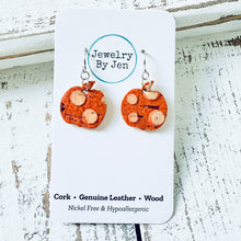 Load image into Gallery viewer, Mini Pumpkin Earrings: Bumpy Orange Cork