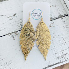 Load image into Gallery viewer, Jagged Feather Earrings: Gold