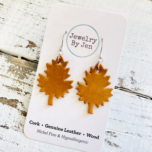 Leaf Earrings: Mustard