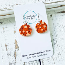 Load image into Gallery viewer, Mini Pumpkin Earrings: Bumpy Orange Cork