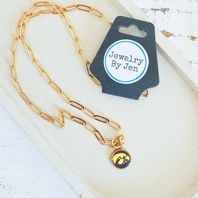 Iowa Hawkeyes Gold Tigerhawk Necklace
