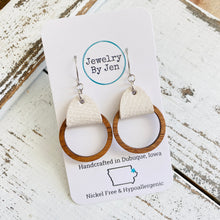 Load image into Gallery viewer, Wood Hoop Earrings: Cream