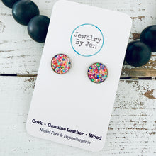 Load image into Gallery viewer, Stud Earrings: Confetti Glitter