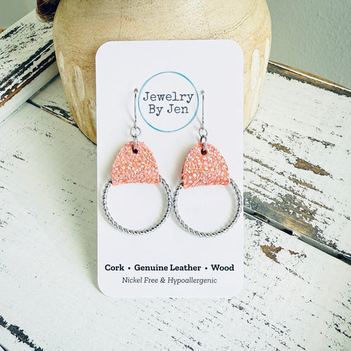 Twisted Hoop Earrings: Peach Dazzle