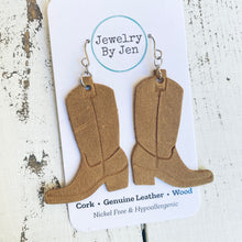 Load image into Gallery viewer, Cowgirl Boot Earrings: Tan