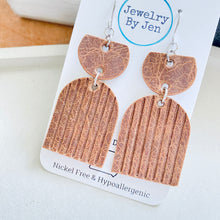 Load image into Gallery viewer, Embossed Arch Earrings: Antique Cowboy