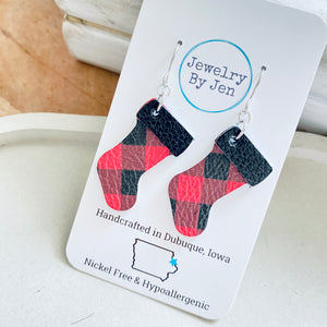 Christmas Stocking: Red & Black Plaid