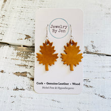 Load image into Gallery viewer, Leaf Earrings: Mustard