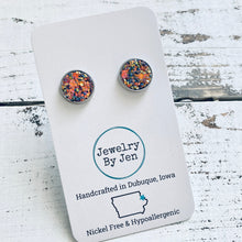 Load image into Gallery viewer, Stud Earrings: Chameleon Glitter