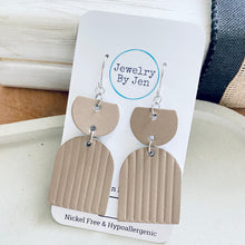 Load image into Gallery viewer, Embossed Arch Earrings: Taupe
