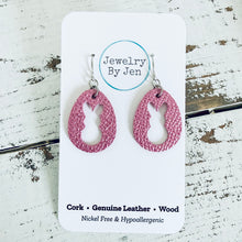 Load image into Gallery viewer, Easter Bunny Cutout Earrings: Pink Saffiano