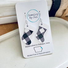 Load image into Gallery viewer, Christmas Stocking: White &amp; Black Plaid