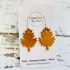 Leaf Earrings: Mustard