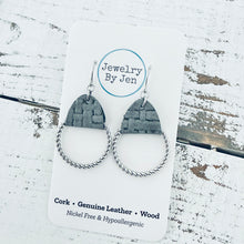 Load image into Gallery viewer, Twisted Hoop Earrings: Grey Weaved