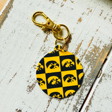 Load image into Gallery viewer, Iowa Hawkeyes Checkerboard Keychain