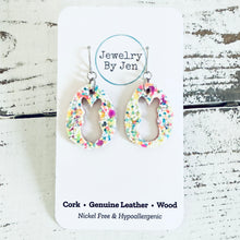 Load image into Gallery viewer, Easter Bunny Cutout Earrings: Tutti Frutti Sprinkle Glitter