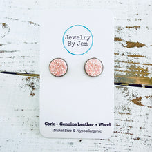 Load image into Gallery viewer, Stud Earrings: Dusty Pink Glitter